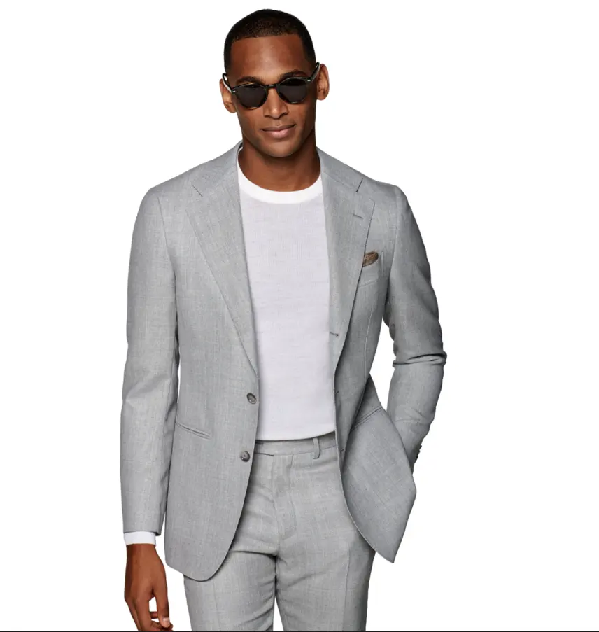 Customized men's slim business suit suit gentleman British solid color men's suit