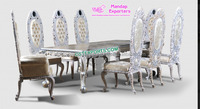 Ensemble de table à manger en bois massif au look vintage moderne, 8 places, rectangulaire, durable, meubles de salle à manger de luxe, suite de salle à manger haut de gamme