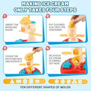 Leemook Custom Hot Releases Playdough Colorful Polymer Clay Set Tree House Mud Ice Cream Machine Mold Slime para niños