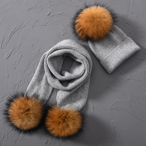 Kids Knitted <strong>Scarf</strong> <strong>Hat</strong> <strong>Set</strong> for Girls <strong>Boys</strong> Baby Children Natural Fur Pom Pom Cap <strong>Scarf</strong> Real Fur Pompom Winter <strong>Hat</strong> <strong>and</strong> <strong>Scarf</strong> <strong>Set</strong> - Product Image 6