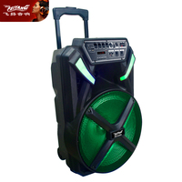 Haut-parleur audio portable de type tour, modèle privé, économique, pour karaoké et sonorisation domestique, avec Bluetooth, fonction chariot, LED couleur, 15 pouces, fonction Coran