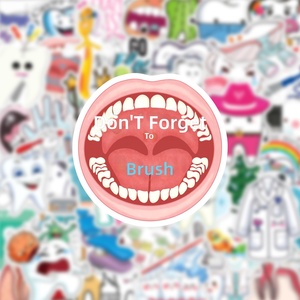 50-teiliges Großhandelspaket PVC Cartoon Zahnarzt Aufkleber Wasserdicht Graffiti-Stil für Kreative Bullet Journals Wasserfest - Product Image 2