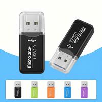 Lecteur de cartes SD/TF/MS/MC USB 2.0 noir haute vitesse, mini lecteur portable Plug & Play pour transfert de données pour ordinateur portable PC