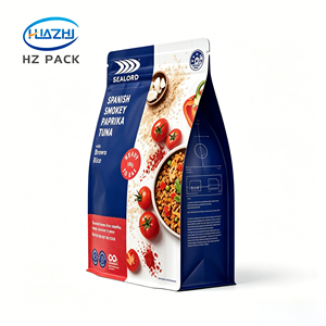 Sacs à fermeture éclair étanches pour lait, flocons <span class=keywords><strong>d</strong></span>'avoine, céréales, salades, gâteaux, aliments – Sachet stand-up en PE imprimé en héliogravure, résistant à l'humidité, à fond carré - Product Image 1