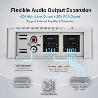 Amplificador de Potencia de Audio para Auto Android de 4 Canales, 12V, Salida de Alto Nivel, 2 RCA, Plug and Play, Control de Graves y Agudos