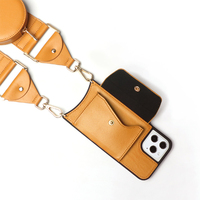 Casing Dompet Selempang Mewah Ritsleting Casing Ponsel dengan Rantai Tali Selempang untuk Iphone 14