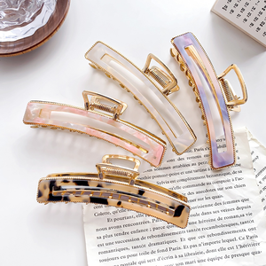 <span class=keywords><strong>RARA</strong></span> Pinces à cheveux en plastique PC de 13 cm, couleur gelée, carrées, pinces à cheveux de haute qualité, mode pour femmes, retour à l'école - Product Image 2
