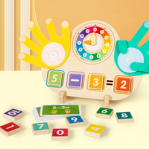 <span class=keywords><strong>Reloj</strong></span> <span class=keywords><strong>de</strong></span> Madera Educativo Creativo para Niños Preescolares, Juego <span class=keywords><strong>de</strong></span> Rompecabezas <span class=keywords><strong>de</strong></span> Lógica Montessori para el Aprendizaje Temprano, Juguete Matemático <span class=keywords><strong>de</strong></span> Dedos para el Hogar - Product Image 4