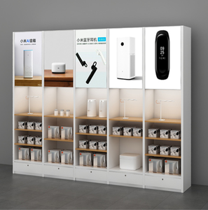 Présentoir mural en bois, série de 11 pièces, conception personnalisée, présentoir contre le mur pour magasin d'électronique - Product Image 6