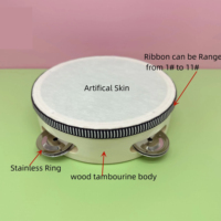 Wholesale 6-inch Natural Wood Tambourine Instrument Customized Color Logo Water-Resistant