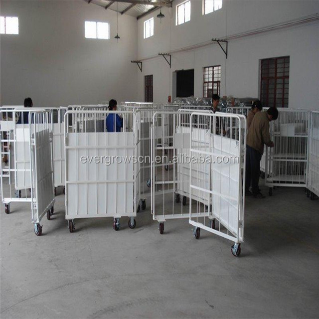 folding roll container/storage cage cart /supermarket roll cages