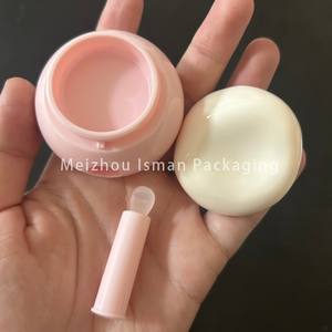 <span class=keywords><strong>ISMAN</strong></span> Stock 3g Mignon Rose Blanc Voyage Portable Baume À Lèvres Conteneur Lèvres Gommage MaskJar En Plastique Cosmétique Emballage avec Brosse - Product Image 5