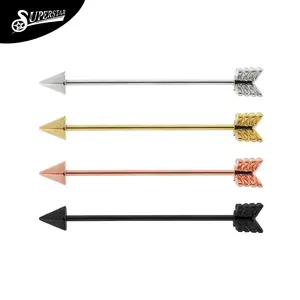 Superstar Custom 316L stainless steel arrow industrial barbell tail copper casting cartilage body piercing jewelry