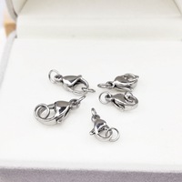 YUEMOON Fermoir mousqueton plaqué or 18 carats PVD, boucle en acier titane poli double extrémité, anneau de soudure, composants de bijoux DIY faits à la main