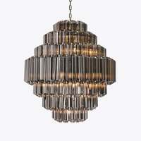 Lustre de Plafond Contemporain en Verre Miroir Fumé Luminaire Suspension Luminaire Lampen Pour Foyer