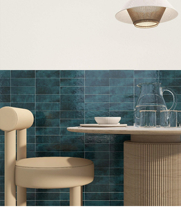 Carreaux de métro <span class=keywords><strong>tendance</strong></span> vert foncé brillant 75x300 pour mur de salle de bain, carreaux en porcelaine pleine masse. - Product Image 4