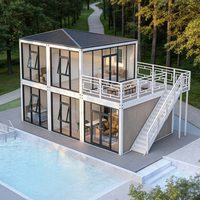 Maisons conteneurs pliables personnalisées de luxe, style moderne, double étage, modulaires, en acier, vente en gros, bon prix