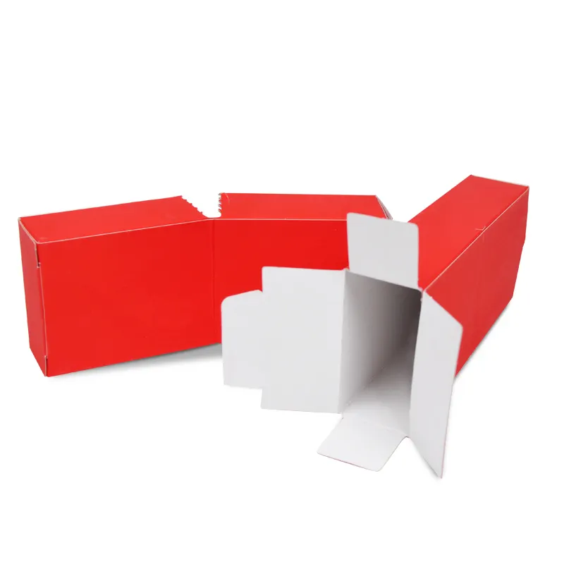 SENCAI özelleştirilmiş kırmızı Pantone renk baskı özel kuşe kağıt gözyaşı hattı ile kozmetik kutusu