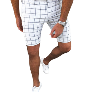 Short de bain pour homme à taille mi-haute en polyester/coton avec cordon de serrage, imprimé à carreaux classique personnalisé, style hip-hop, respirant, imperméable et à séchage rapide - Product Image 1
