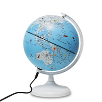 Globe de carte du monde en Pvc de couleur bleue de 20cm 8 pouces avec lampe LED Globe