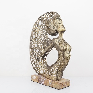 Escultura Femenina de Latón Directo de Fábrica, Estilo <span class=keywords><strong>Art</strong></span> Deco Moderno de Lujo, Base de Mármol, Estatua Abstracta, Decoración para el Hogar, Regalo <span class=keywords><strong>Art</strong></span>ístico, Venta al por Mayor - Product Image 4