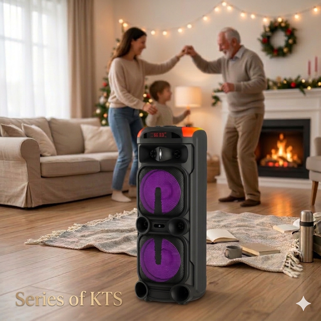 KTS-1940 KBroad Outdoor Party Speaker BT Wireless Double 8inch USB&TF&AUX Remote [Premium]