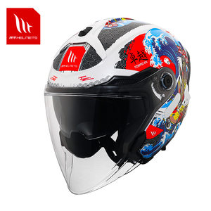 Cascos MT para Motocicleta, Casco Abierto con Diseño Gráfico, Carcasa de ABS, Visera Transparente, Homologación ECE, Liberación Rápida - Product Image 1