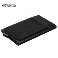 TILONSTAR dompet Pop up Pria, LOGO pribadi ramping pelindung kartu kredit pemegang kartu logam dompet pemegang kartu