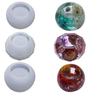 Molde de silicona para taza <span class=keywords><strong>hexagonal</strong></span> de tazón redondo, molde de resina epoxi de cristal para herramientas de pastel para portavelas, platos, otras necesidades de horneado - Product Image 2