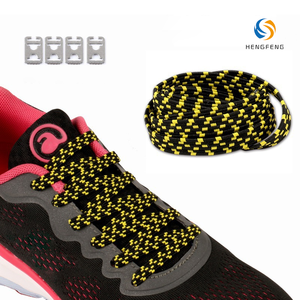 Lacci piatti in poliestere ad alta resilienza senza nodo con clip di fissaggio in metallo, facili da indossare e togliere, <span class=keywords><strong>per</strong></span> <span class=keywords><strong>scarpe</strong></span> sportive da adulto - Product Image 1