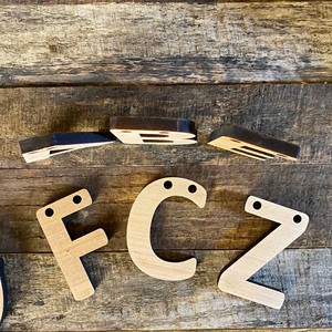 Scrapbooking lettere in legno taglio Laser alfabeto legno e simboli piccolo alfabeto in legno con fori preforati - Product Image 3