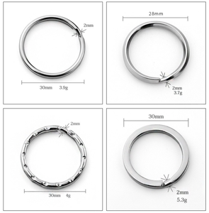 Khóa móc chìa khóa bằng thép không gỉ 304, hình tròn dẹt, kích thước 12mm - 38mm - Product Image 3