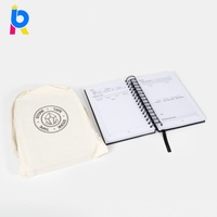 Carnet à spirales personnalisé haut de gamme avec couverture en lin écologique, impression offset, pour usage professionnel et bureautique