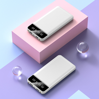 X508-1 Batterie externe haute capacité 10000mAh 20000 Li-Polymère avec écran LED, charge rapide, double ports USB, design portable