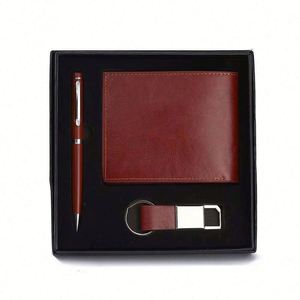 Coffret Cadeau d'Entreprise Personnalisé 2025 avec Logo – Portefeuille, Stylo et Porte-clés pour Homme, Idéal pour la Fête des Pères, Cadeau Promotionnel et Souvenir - Product Image 1