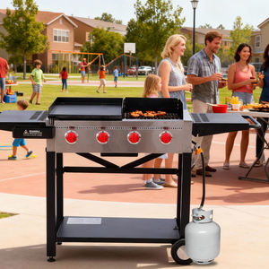 شواية سهلة التنظيف للطهي في الهواء الطلق، فرن غاز متعدد الوظائف مع عربة شواء خارجية - Product Image 4