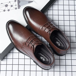 Zapatos de vestir de piel de vaca auténtica para hombre, informales, Oxford, antideslizantes, con botones, gris, rojo, colores mezclados para bodas y fiestas - Product Image 2