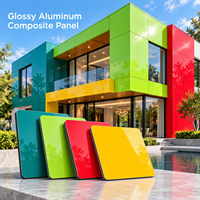 Panneau composite en aluminium brillant de 3 mm, bleu clair, revêtu de PE, sur mesure, pour revêtements de colonnes décoratifs