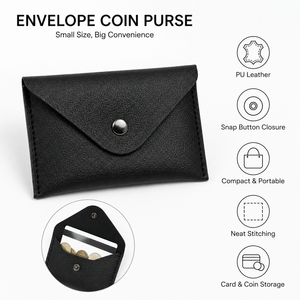 Porta Biglietti da Visita in Pelle PU Personalizzato con Logo, Mini Portafoglio Sottile con Bottone a Pressione, Portamonete per Uomo e Donna, Regalo per l'Ufficio - Product Image 3