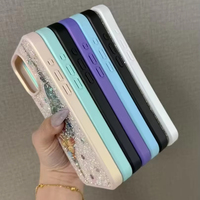 Coque de téléphone antichoc personnalisée en TPU et PC avec dégradé de paillettes pour 16 Pro 15 14 Pro Max, design pierres précieuses, protection intégrale