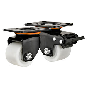 גלגל ניילון לבן 2 2.5 3 אינץ' עמיד במיוחד, פרופיל נמוך, 83x60 מ\\\"מ, מיסב כדורי, תושבת סטנדרטית לעגלת יד - Product Image 2