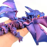 Statue de dragon réaliste en 3D, figurine articulée rotative et adaptée aux enfants, animaux imprimés pour la décoration de paysage.