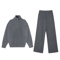 Ensemble deux pièces haut de gamme en laine, ample, anti-plis, patchwork, pour femme, automne-hiver, directement de l'usine, disponible pour les grossistes