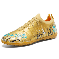 Chaussures de football unisexes à col chaussette en tricot, tige synthétique, crampons en caoutchouc TF, vente en gros, usine OEM