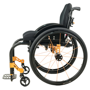 Fauteuil roulant portable haut de gamme en aluminium léger, confortable, avec dossier en maille, hauteur réglable, capacité 120 kg - Product Image 4