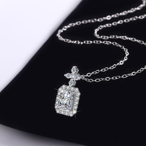 Collier pendentif en argent S925 de l'usine de bijoux MUSHAN, diamant Moissanite 1 carat, pendentif élégant et léger, chaîne de clavicule de luxe - Product Image 4