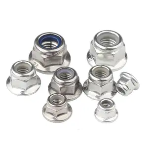 Factory Direct Customized DIN 6926 Stainless Steel Hex Flange Nut With Nylon Insert For Welding 304/316