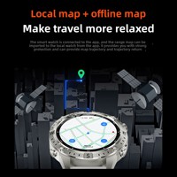 Bracelet intelligent sportif robuste OEM avec écran AMOLED de 1,43 pouces, étanche IP68, GPS intégré, montre connectée à étiquette privée pour les marques d'aventure