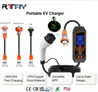 Nouveau chargeur EV portable 32A 7kW avec convertisseur de prise australienne, câbles AC monophasés, charge rapide de véhicules électriques, utilisation domestique