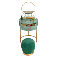 Coiffeuse scandinave moderne avec miroir éclairé, écologique, réglable et peu encombrante pour chambre/appartement